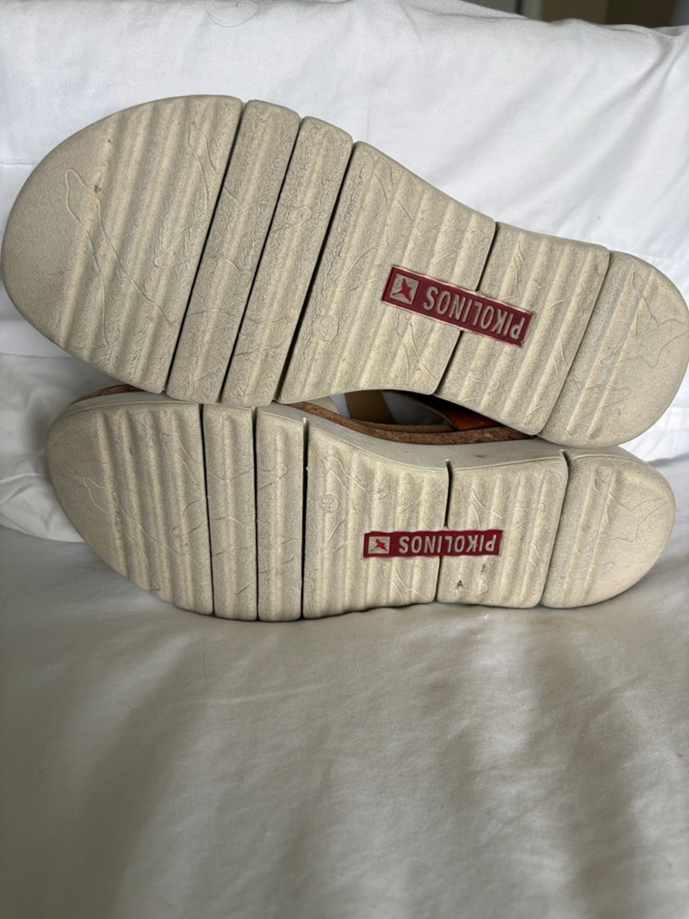 PIKOLINOS Brown and Cream Leather Slingback Sandals - Picture 3 of 7